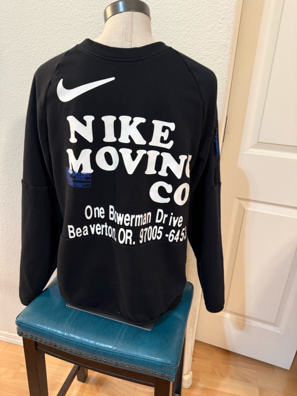 Nike Black Crewneck Sweatshirt with White Logo & Text